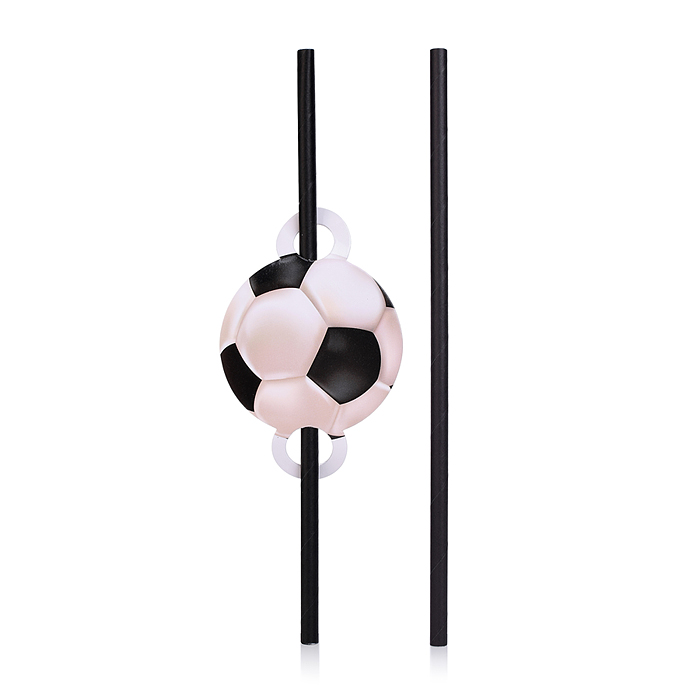 Набор посуды одноразовой 00-7495 "Футбольный мяч" трубочки (10 шт)