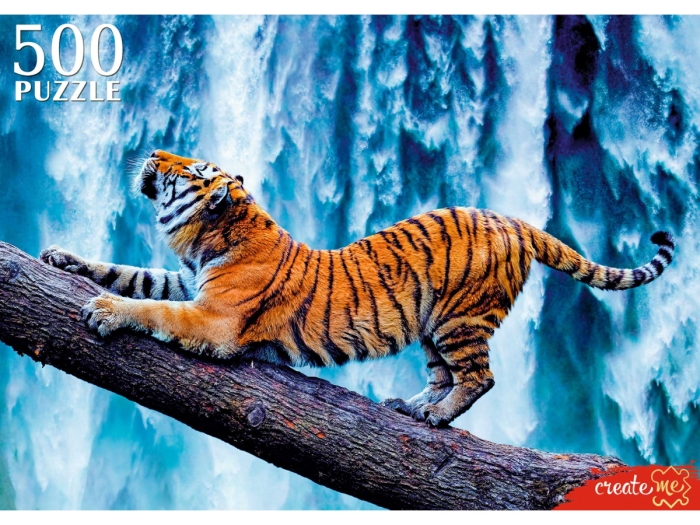 Пазлы 500 "Тигр у водопада"