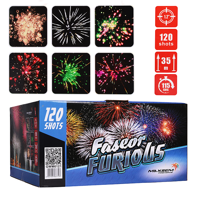 Батарея салютов "Faseor Furious" (1,2" х 120 залп.) * в кор. 1 шт. Срок до 01.02.27
