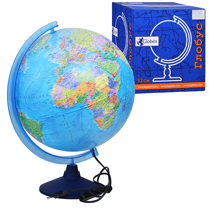 Глобус Земли политический 320 мм с подсветкой Классик Евро