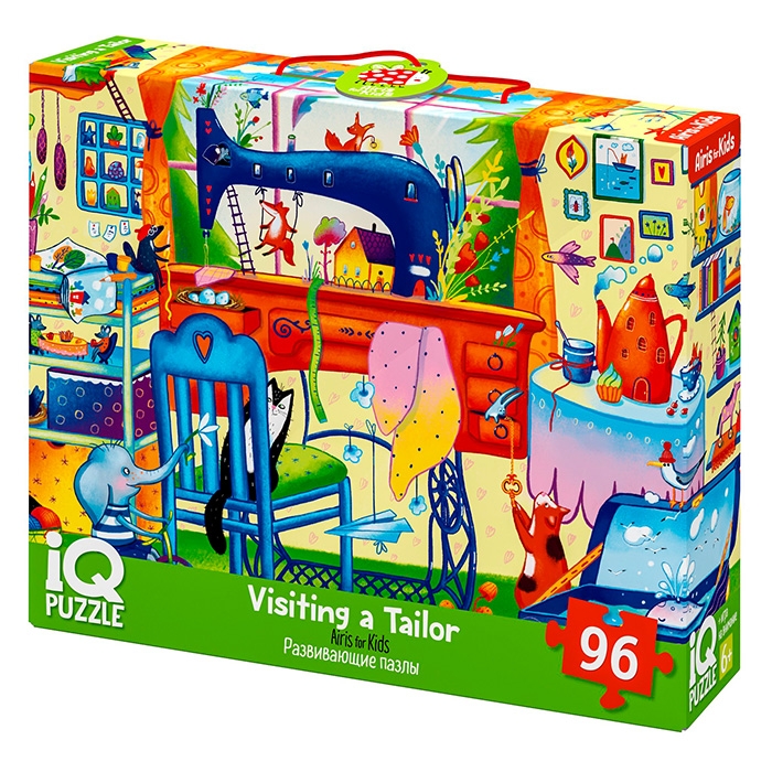IQ Пазл с развивающей игрой 96 "В гостях у портного. Visiting a Tailor" 6+ (new)