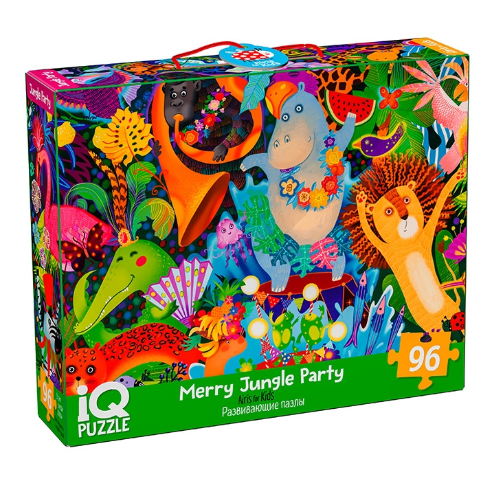 IQ Пазл с развивающей игрой 96 "Весёлая вечеринка в джунглях" 6+ (new)
