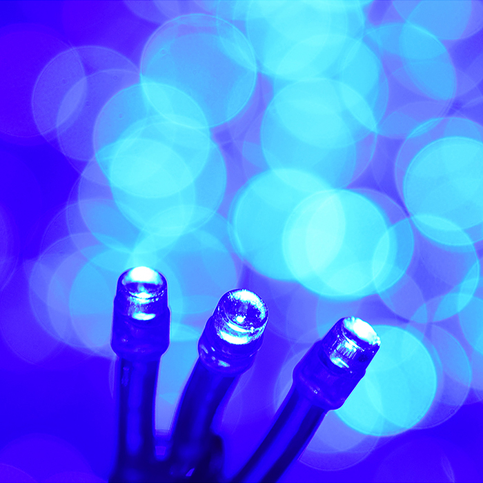 Электрогирлянда-занавес 6*3м, 640 ламп, синий в пакете 