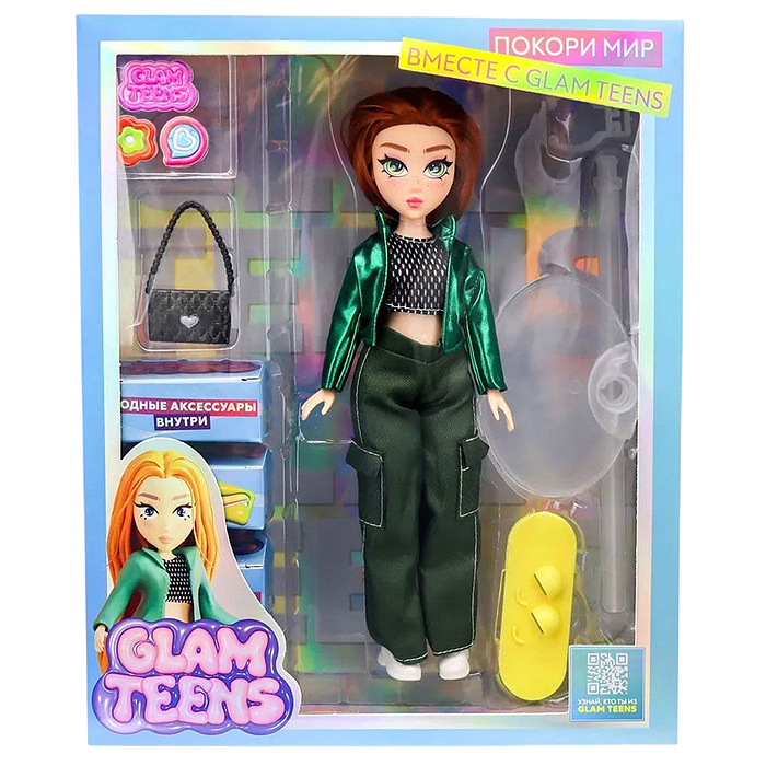 Модная кукла коллекция Glam Teens Джинни с аксессуарами, 25 см,