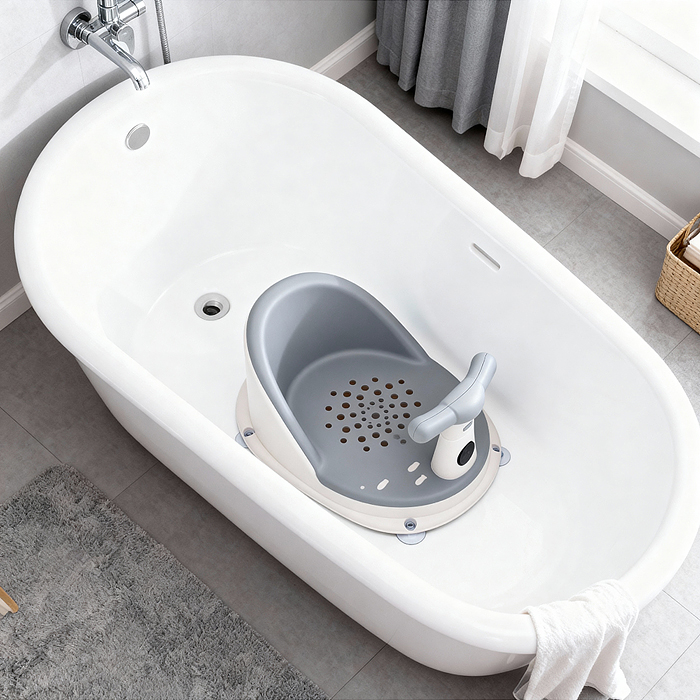 Детский стульчик - сиденье с термометром (серый)