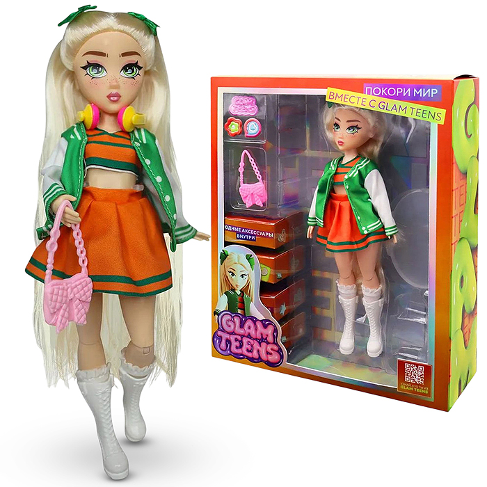 Модная кукла коллекция Glam Teens Рокси с аксессуарами, 25 см, 