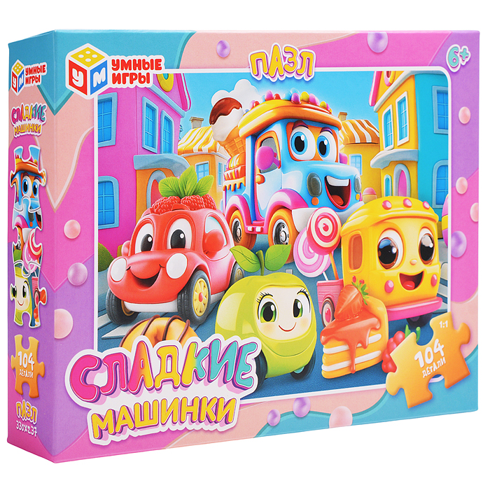 Пазлы 104 "Сладкие машинки" 