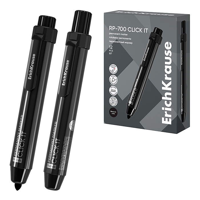 Маркер перманентный автоматический RP-700 Click it, цвет чернил черный