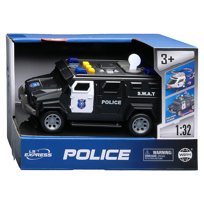 Машина WY1133A "Полицейский броневик" 1:32 (свет, звук) в коробке