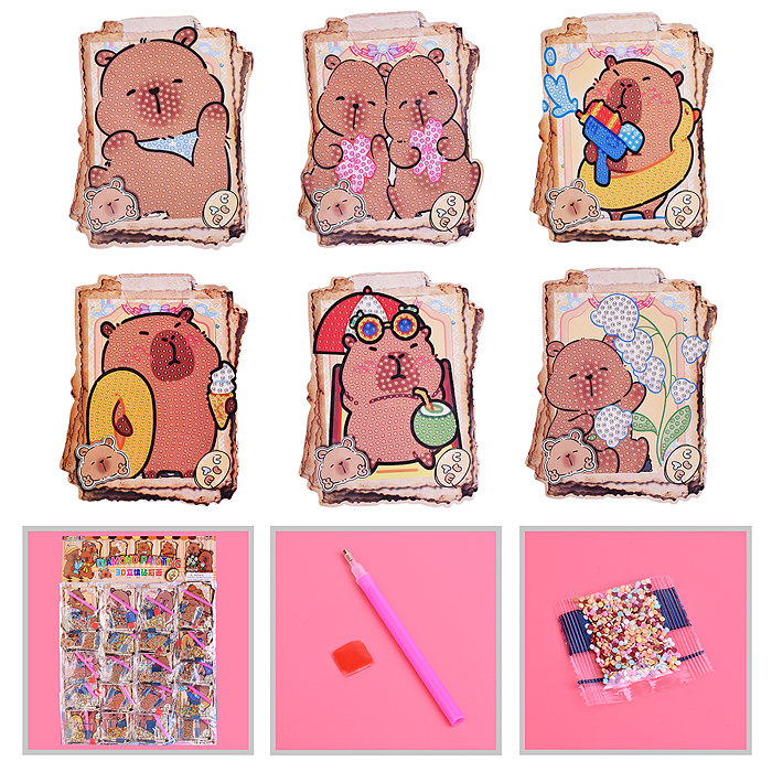 Мозаика алмазная 00-7608 "Такая разная капибара" 10*13см