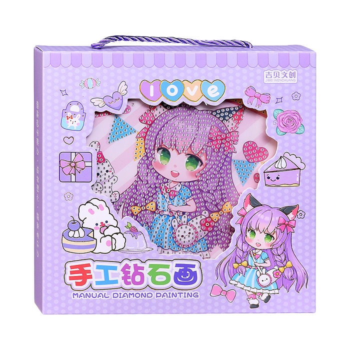 Мозаика алмазная 00-7606 "Мультяшная девочка" 17.7*17.7см