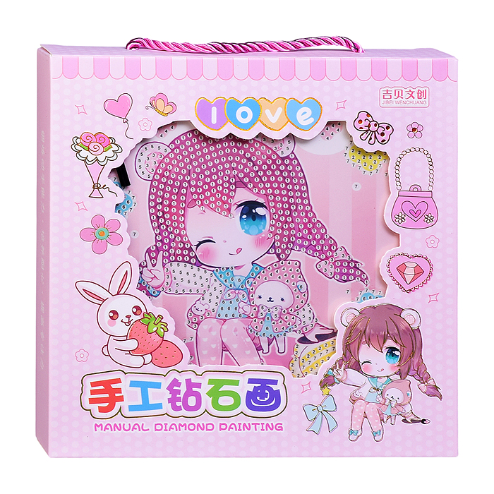 Мозаика алмазная 00-7606 "Мультяшная девочка" 17.7*17.7см