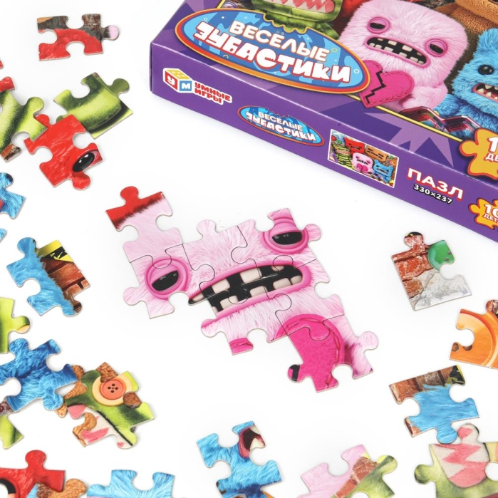 Пазлы 104 "Веселые зубастики"