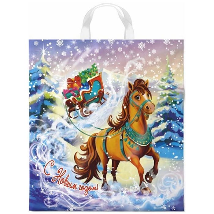 Пакет ПЭ с петлевой ручкой 38х42+6см (40) ПНД "Савраска" НГ