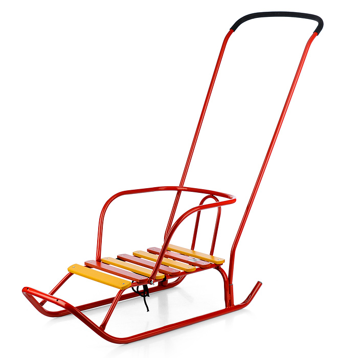 Игрушка. Санки детские "Ветерок 2" (алый) не родная спинка толкатель