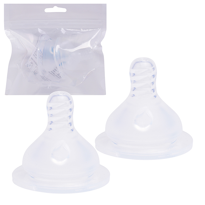 Комплект силиконовых сосок BABY FLOW + (широкое горло), размер L