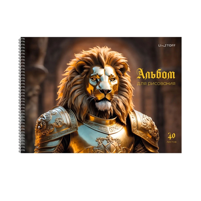 Альбом для рисования 40л. "Рыцарь" гребень