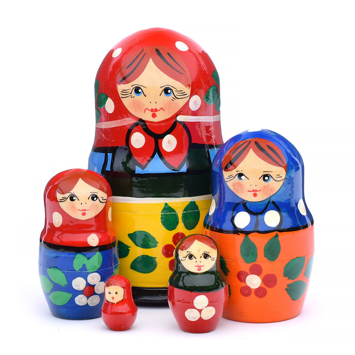 Матрешка 5 в 1 "Загорская роспись"/ окрашенная 