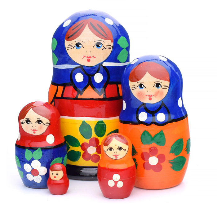 Матрешка 5 в 1 "Загорская роспись"/ окрашенная 