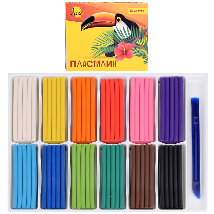 Пластилин классический 12цв. 240г. "Ярко" (в картонной упаковке) 