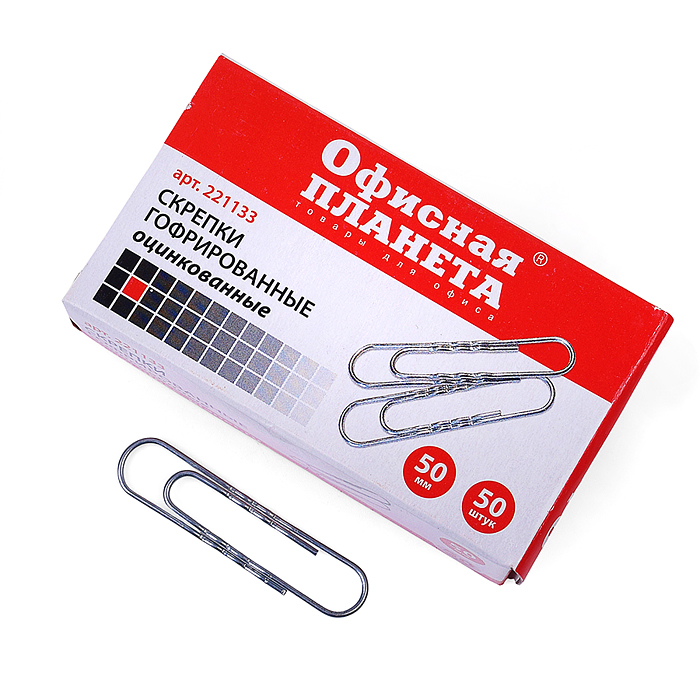 Скрепки канц. 50мм. (50шт.) Г-50