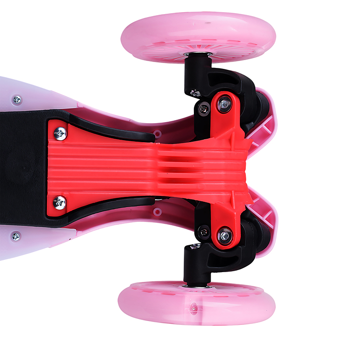 Самокат 3-х колесный ROCKET,колеса PU со светом, ABEC 7, розовый