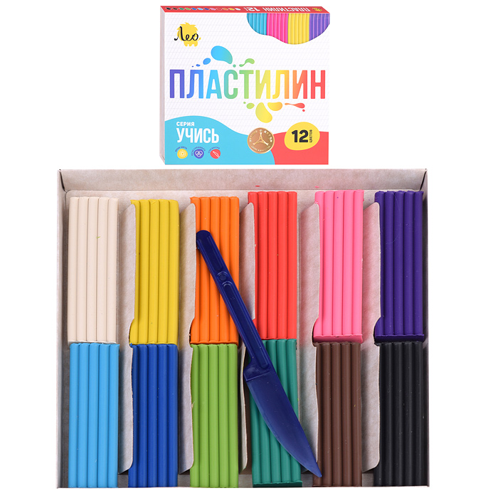 Пластилин классический 12цв. 240 г (в картонной упаковке) 