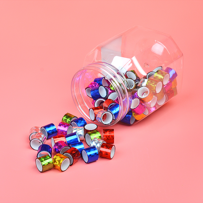 Клейкая лента декоративная, голографическая, полипропиленовая основа 40 мкм, 12 ммx1 м, пла