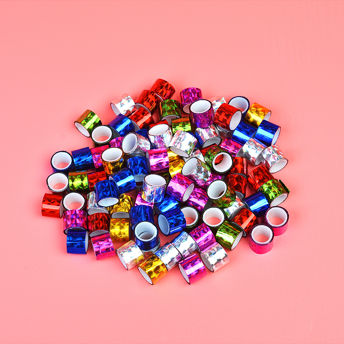 Клейкая лента декоративная, голографическая, полипропиленовая основа 40 мкм, 12 ммx1 м, пла