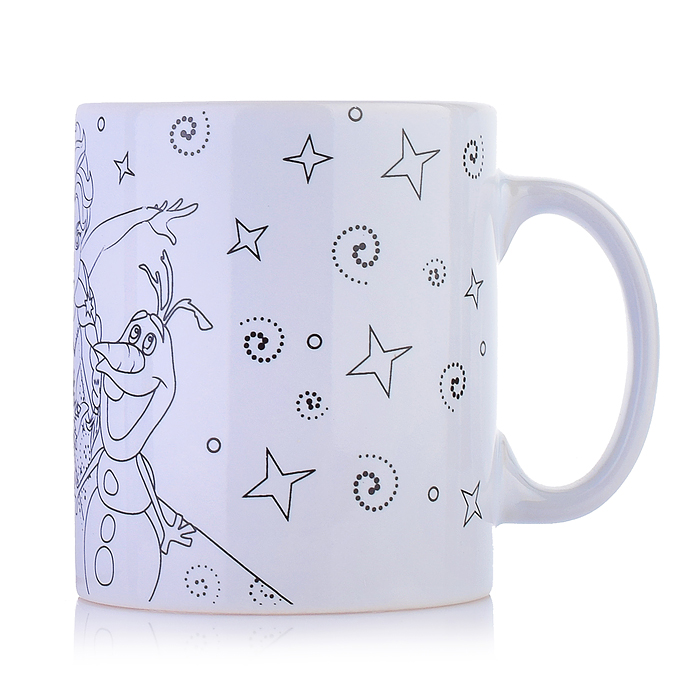 Кружка для росписи, 6 цв. "Снежная принцесса"