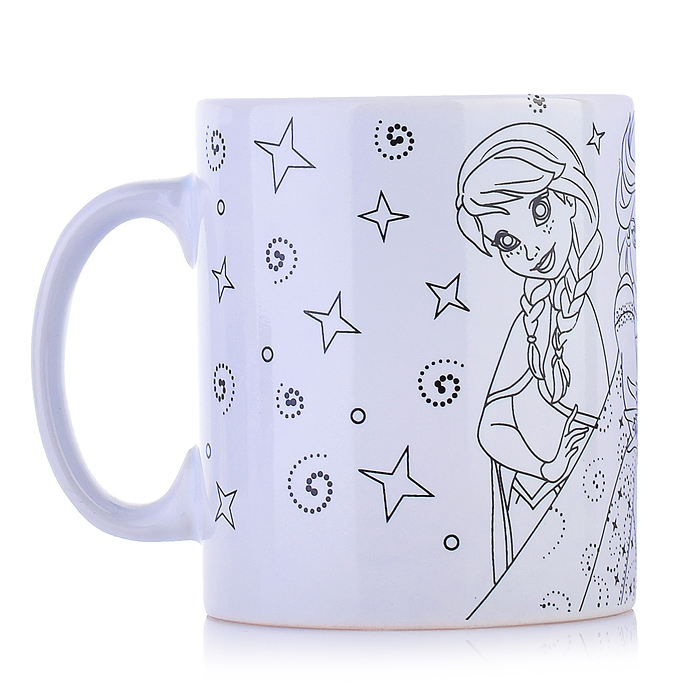 Кружка для росписи, 6 цв. "Снежная принцесса"
