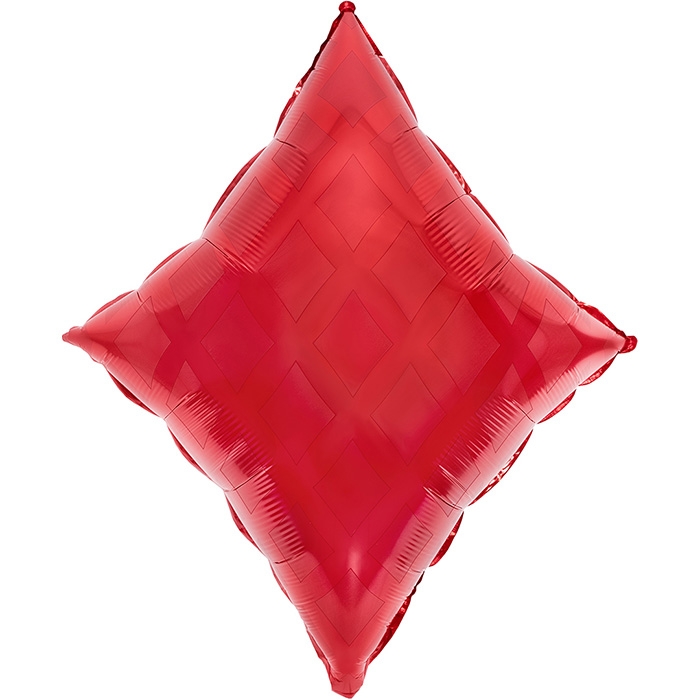 Шар (27''/69 см) Фигура, Покер, Карточная масть: Бубны, Красный, 1 шт. в уп.