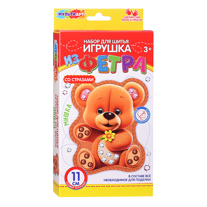 Игрушка из фетра со стразами "Мишка"