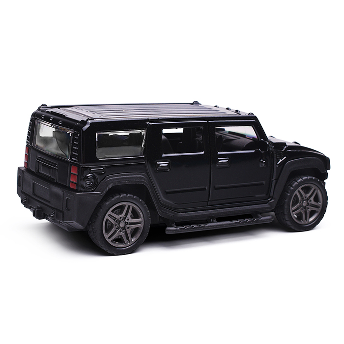 Чёрная инерционная машинка Внедорожник с люком die-cast,1:32, открывающиеся двери