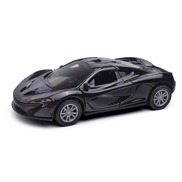 Чёрная инерционная машинка Спорт die-cast,1:32, открывающиеся двери 