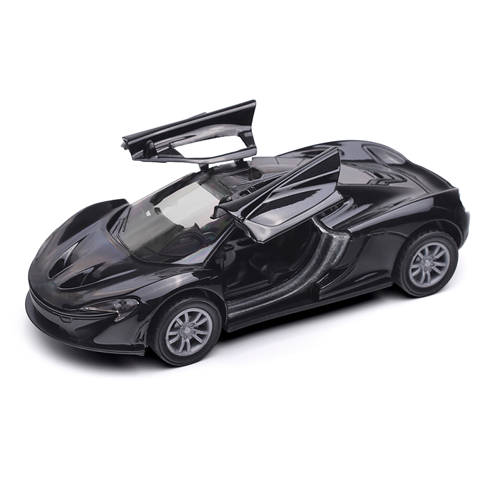 Чёрная инерционная машинка Спорт die-cast,1:32, открывающиеся двери 
