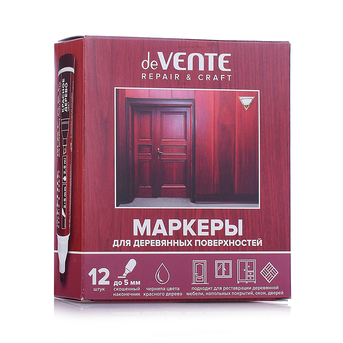 Маркер для деревянных поверхностей "Repair" круглый корпус, скошенный наконечник, ширина ли