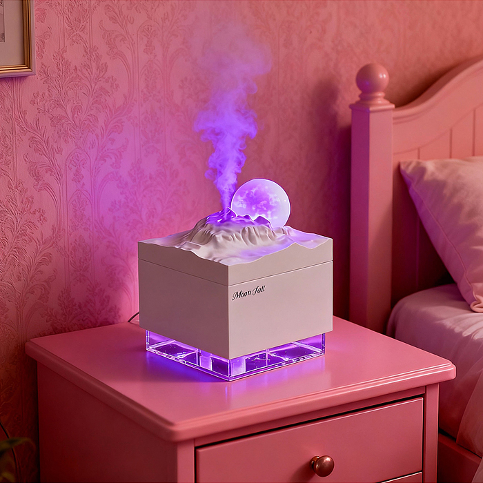 Светильник-увлажнитель JSQ-3 "Луна" цвет белый, в коробке