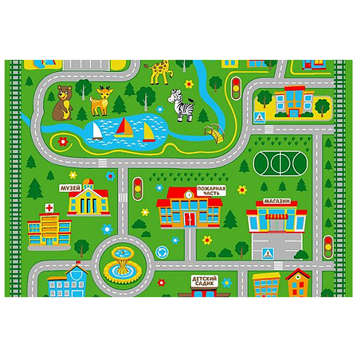 Карпет "Город" дет. 2х2,5 прямоугольный, зеленый, тафтинговое покрытие