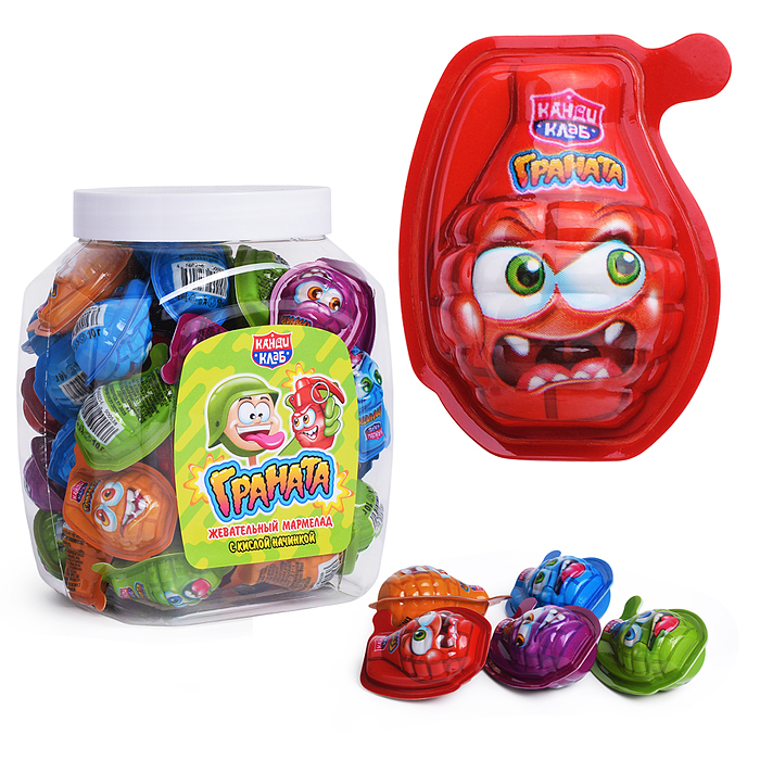 Жевательный мармелад с кислой начинкой "Граната" 10г*50шт