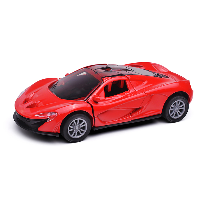 Красная инерционная машинка Спорт die-cast,1:32, открывающиеся двери 