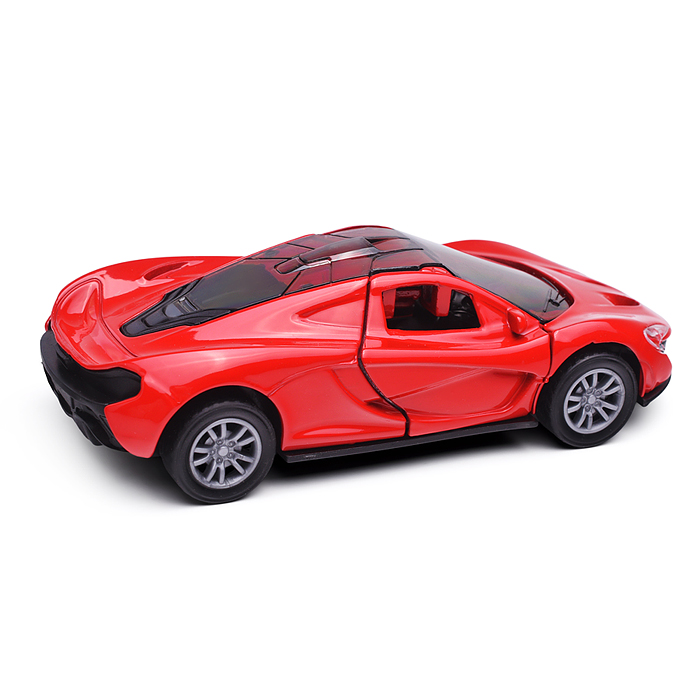 Красная инерционная машинка Спорт die-cast,1:32, открывающиеся двери 