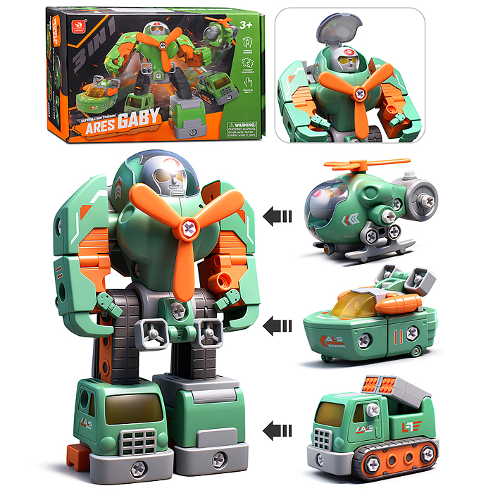 Конструктор ECXP2104-2 "Робот" с отверткой, в коробке