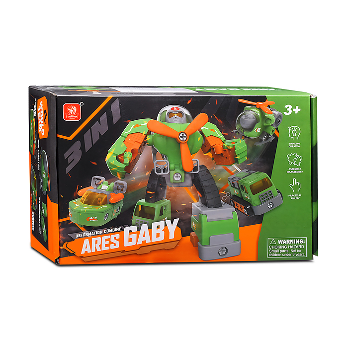 Конструктор ECXP2104-2 "Робот" с отверткой, в коробке