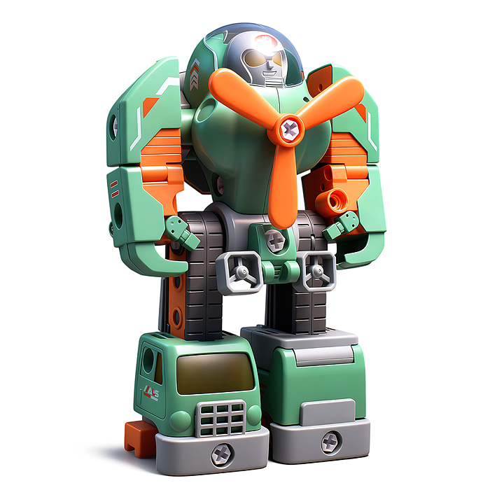 Конструктор ECXP2104-2 "Робот" с отверткой, в коробке