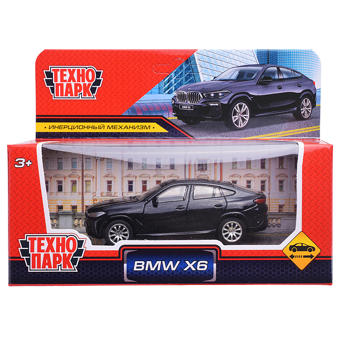 Машина металл BMW X6 10,5 см, (черный) инерц, в коробке