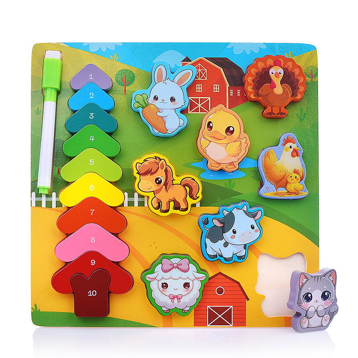 Пазл-вкладыш D2211 "Веселые животные"