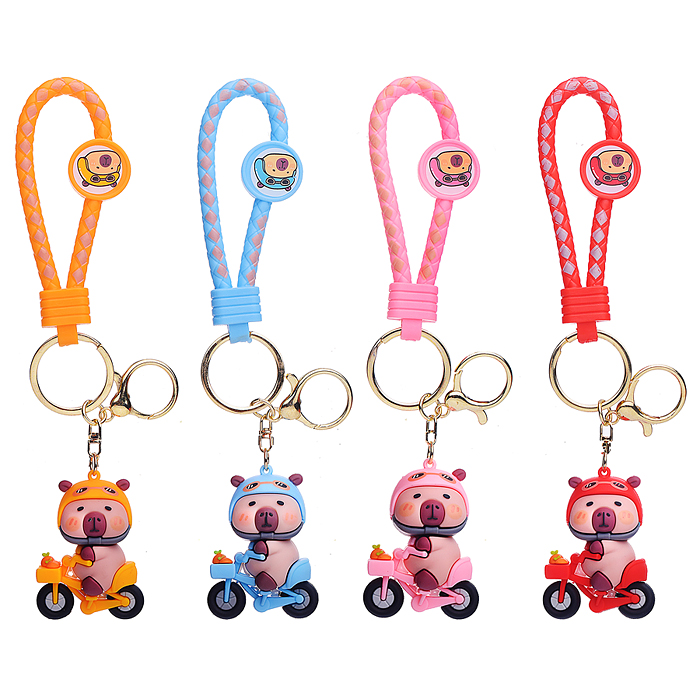 Брелок 00-7562 "Капибара на мопеде" (микс)