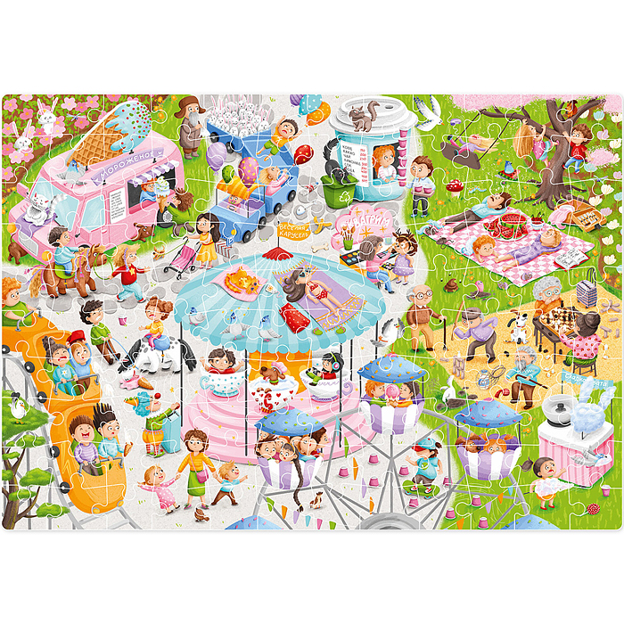 Пазл 120 "Парк развлечений" Виммельбух