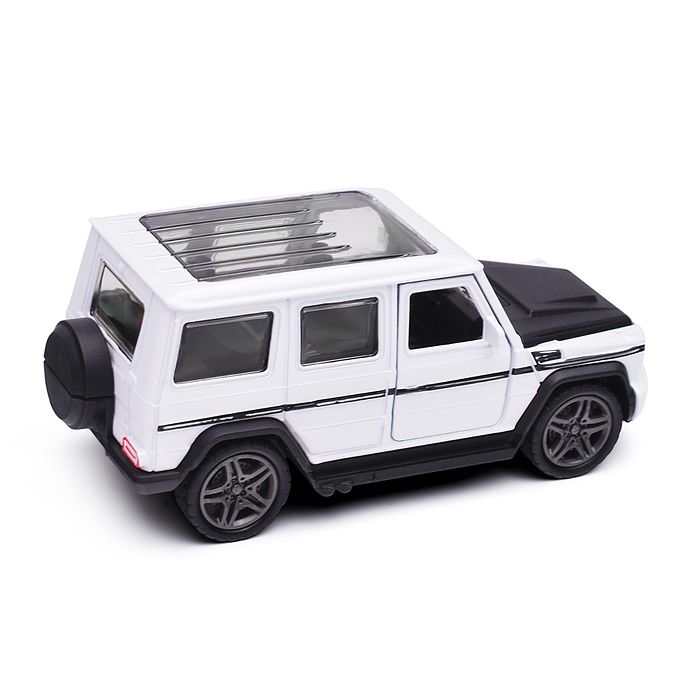 Белая инерционная машинка Джип с люком die-cast,1:32, открывающиеся двери